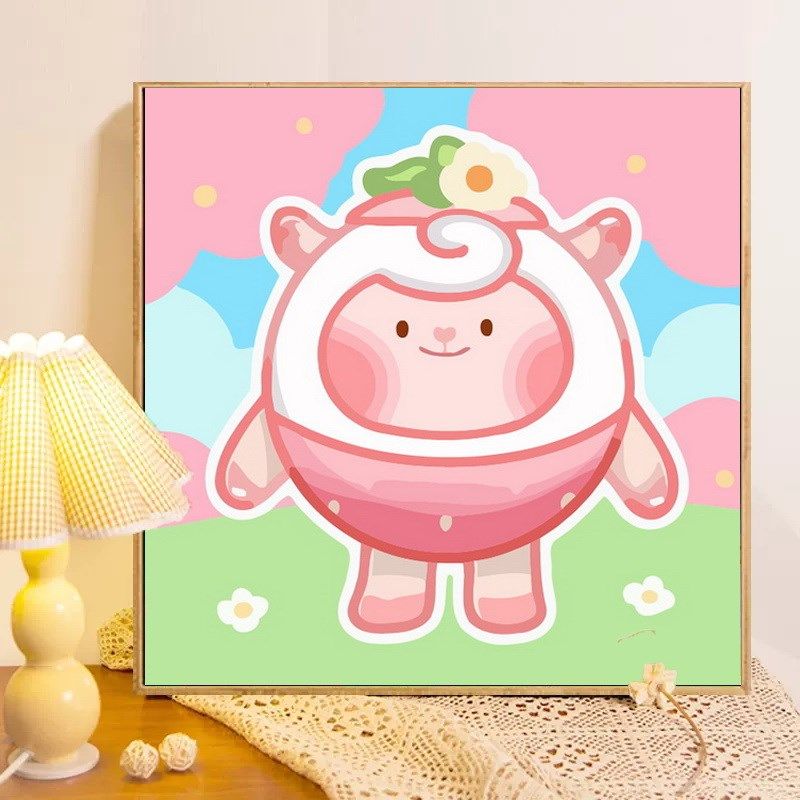 蛋仔派对新款dondon羊数字油画di手工涂色涂鸦装饰油彩画,家居饰品,DIY/数字油画,淘宝优惠券,粉丝福利购,淘宝优惠卷