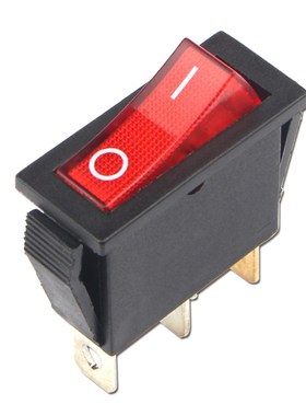 KCD3101N船型翘板开关两档三脚30*13mm16A250V20A125V红色带灯