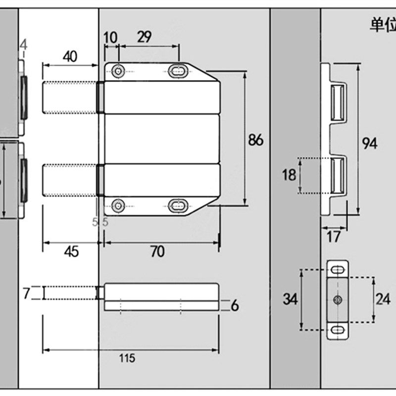 特大号柜门反弹器双门自弹柜吸橱柜吸门碰免拉手强磁碰珠按弹器白