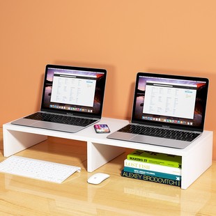 双屏电脑收纳架双显示器增高架加长加高底座支架萤幕键盘放置架