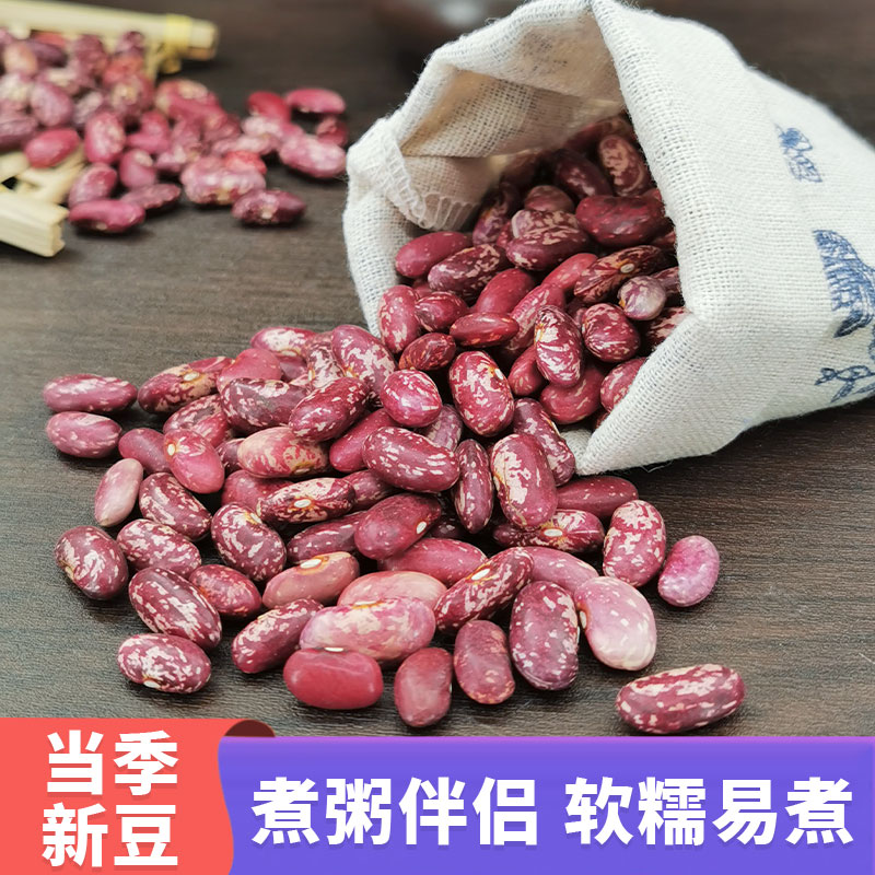 东北紫花芸豆24年新货农家熬煮大碴粥饭豆五谷杂粮特产新鲜红腰豆