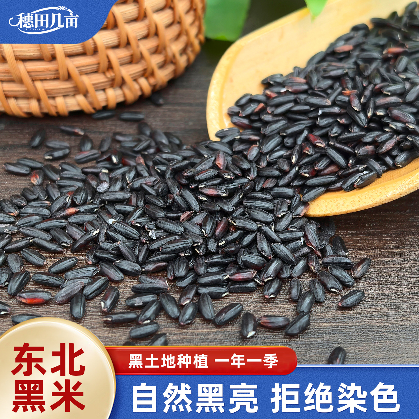 穗田几亩东北黑米5斤大米新货黑龙江农家紫米香米五谷杂粮粥糯米