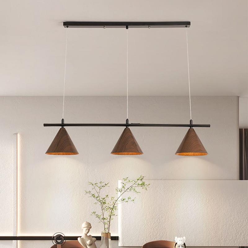 新中式餐厅灯罩吊灯复古火锅店吧台小吊灯民宿三头饭厅灯中山灯具