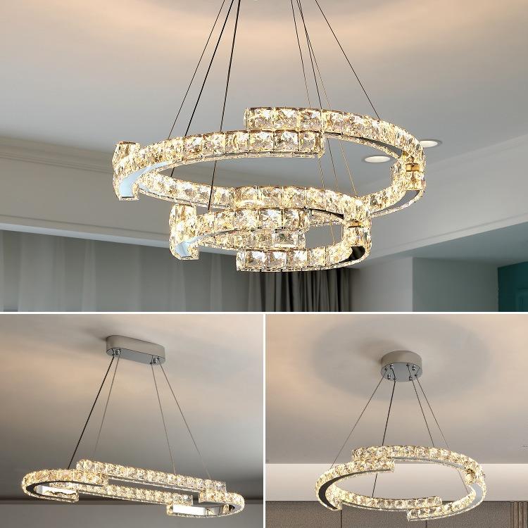 轻奢水晶吊灯客厅灯具简约现代大气房间卧室灯全屋组合套餐灯具