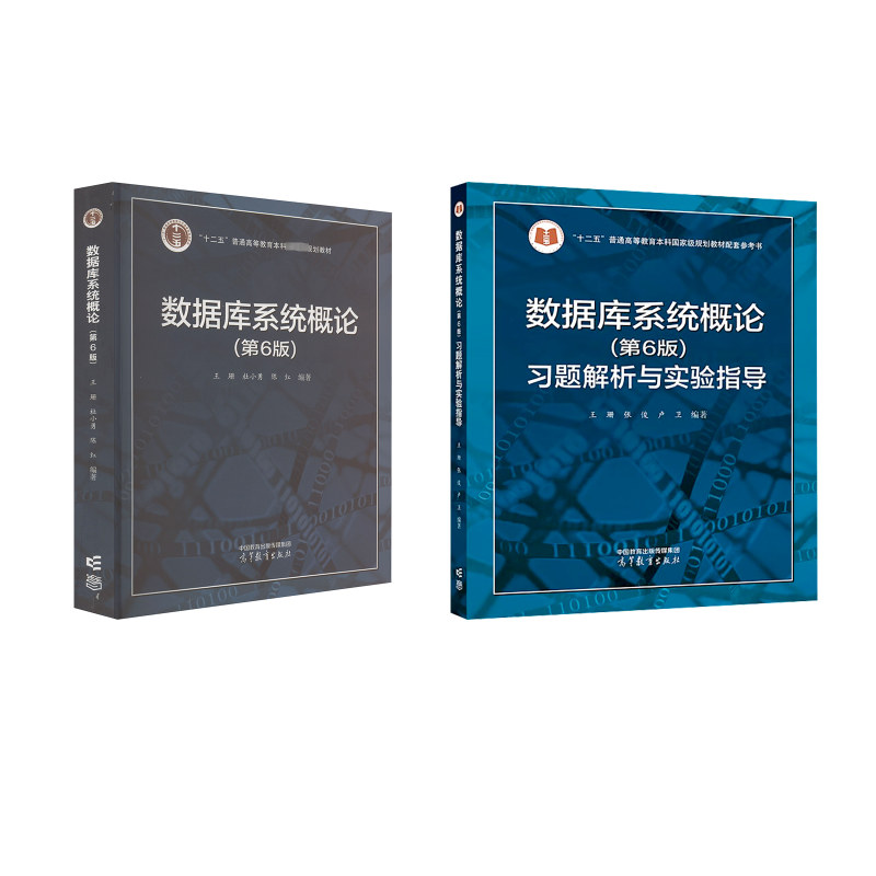 正版书数据库系统概论(第6版)+习题解析与实验指导王珊,杜小勇,陈红 编等高等教育出版社