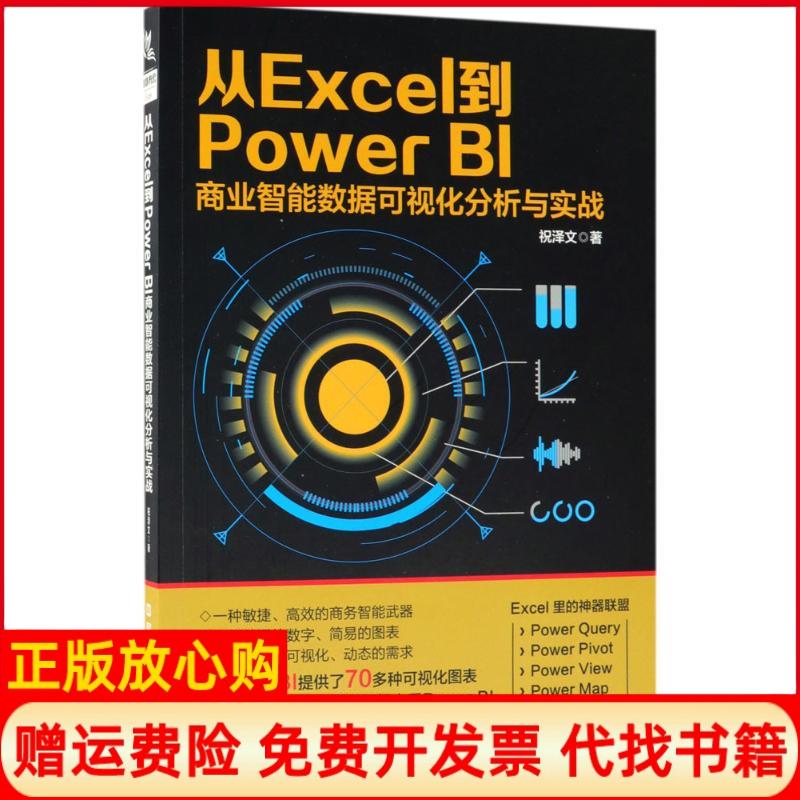 【正版书】从Excel到PowerBI商业智能数据可视化分析与实战祝泽文中国铁道出版社9787113244538