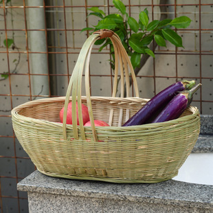 水果竹篮制品大号竹制品提篮家用篮子篮子篮竹筐编织竹篮菜篮批发