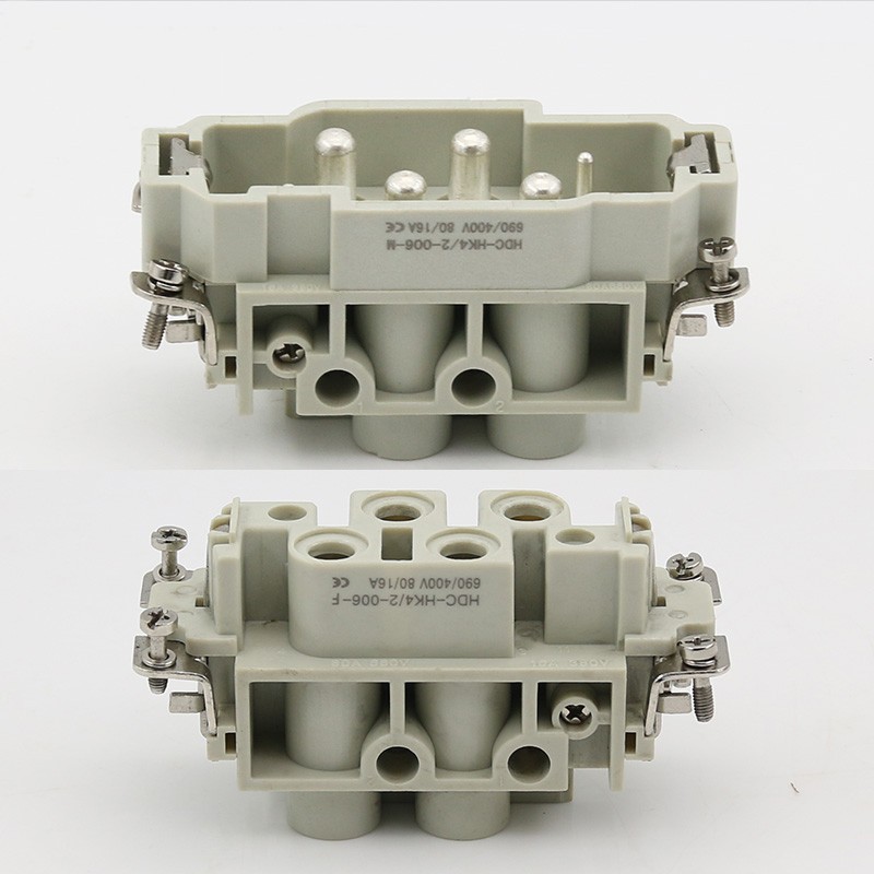 H16B-HK-006-1重载连接器6芯矩形航空插头插座HK4/2-006MF电流80A