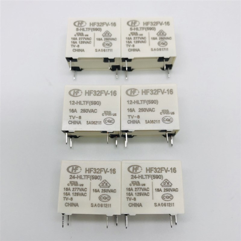 HF32FV-16-5/12/24-HLTF(590)常开4脚16A277VAC宏发继电器5V12V24