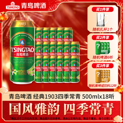 青岛啤酒1903系列四季常青500ml*18听