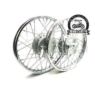 覆古改装16/17/18寸轮圈36辐条钢丝轮前后鼓刹cg125改装电镀轮毂