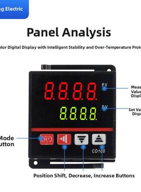 智能数显温控器Cd100 220V Dc24V Ac36V 0-400度温控器