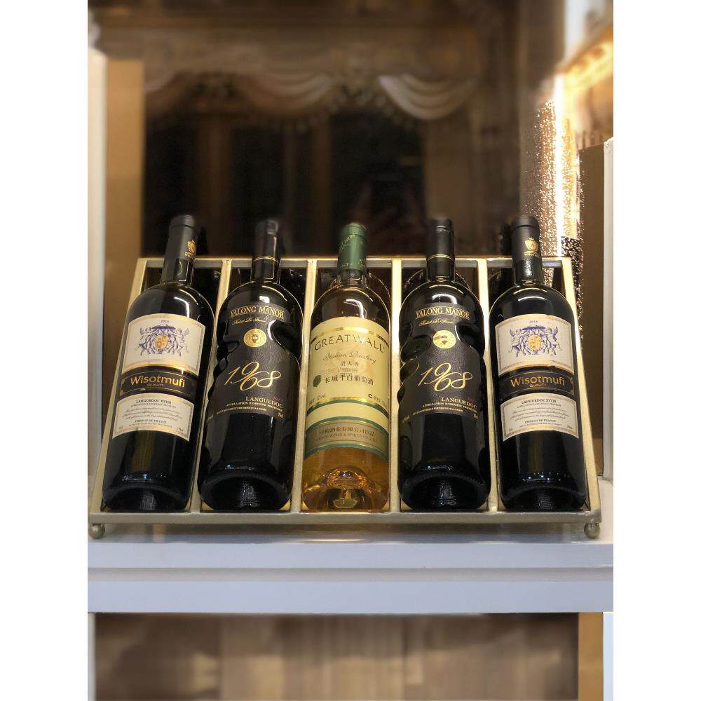 北欧红酒架摆件轻奢高档金色斜放现代简约客厅酒柜葡萄酒展示架子