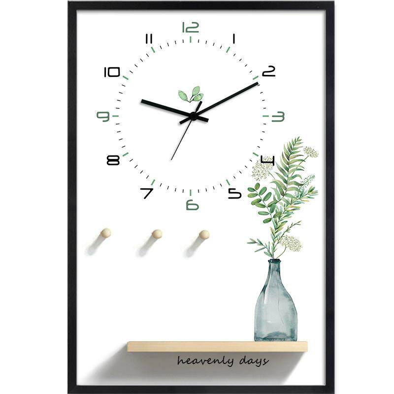 北欧现代简约电表箱挂画带钟表配电箱装饰画竖款竖版遮挡箱免打孔