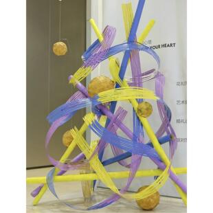 大型竹艺术装置竹编花艺造型新中式国风场景布置绿竹排青竹皮竹条