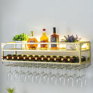酒吧台壁挂酒架置物架红酒架子展示架酒杯架倒挂摆件背景墙装饰架