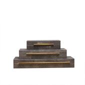 新中式 饰品 轻奢创意皮革首饰盒三件套摆件酒店样板房间别墅卧室装