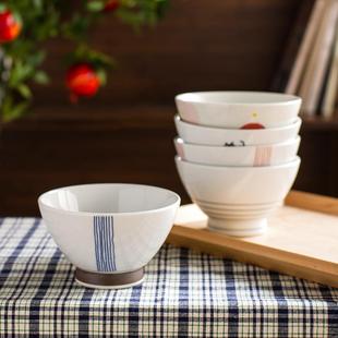 有田烧高脚碗米饭碗单个小碗吃饭家用创意多款 日本进口 陶瓷碗