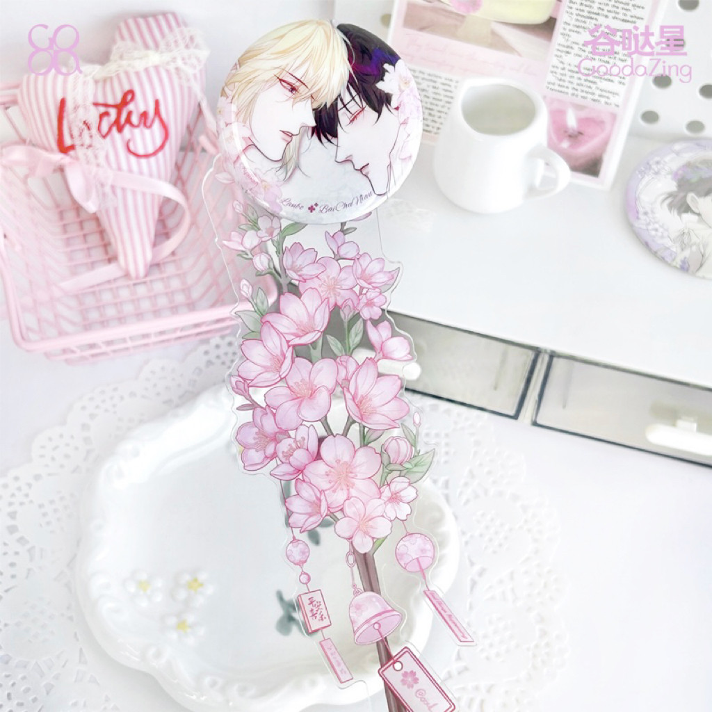「花迹-愿系列」花束打卡棒原创双面小卡亚克力吧唧谷美谷哒星