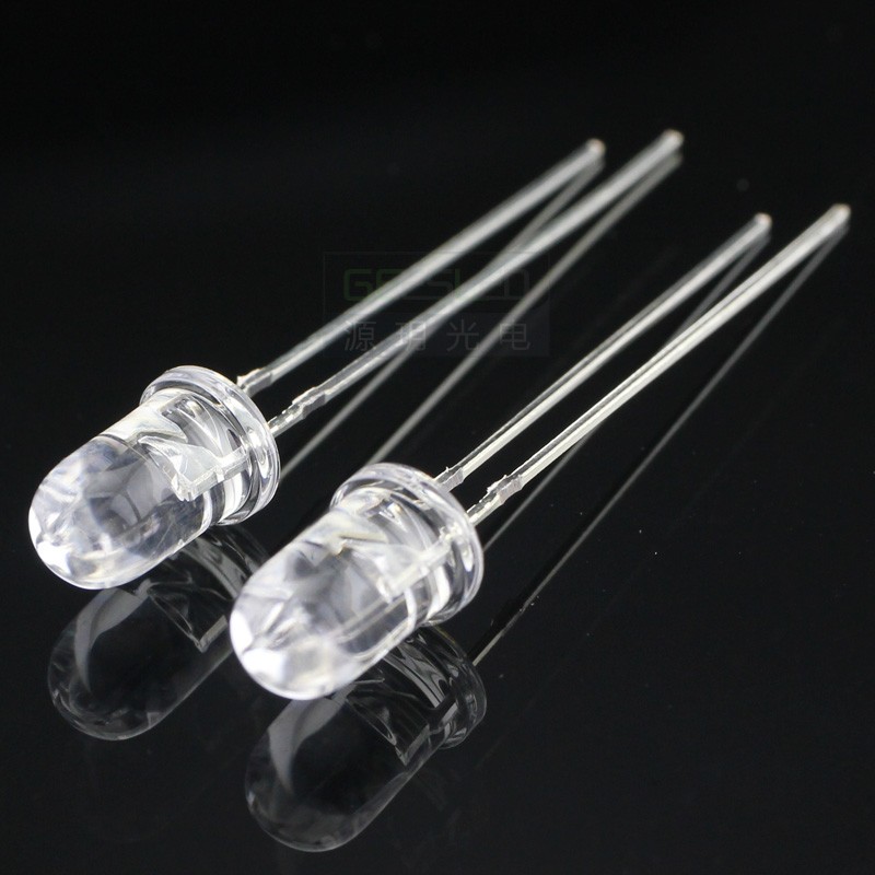 5mm超高亮发光二极管F5圆头正白红蓝绿黄聚光指示鼠标灯led灯珠