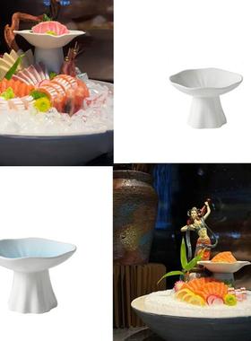 刺身小摆盘装饰盘料理三文鱼刺身盘高脚盘高端摆件海鲜姿造装饰品