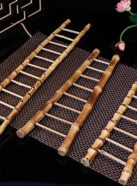 刺身摆盘装饰品竹梯子创意餐饮酒店冷菜菜品盘饰点缀意境小摆件