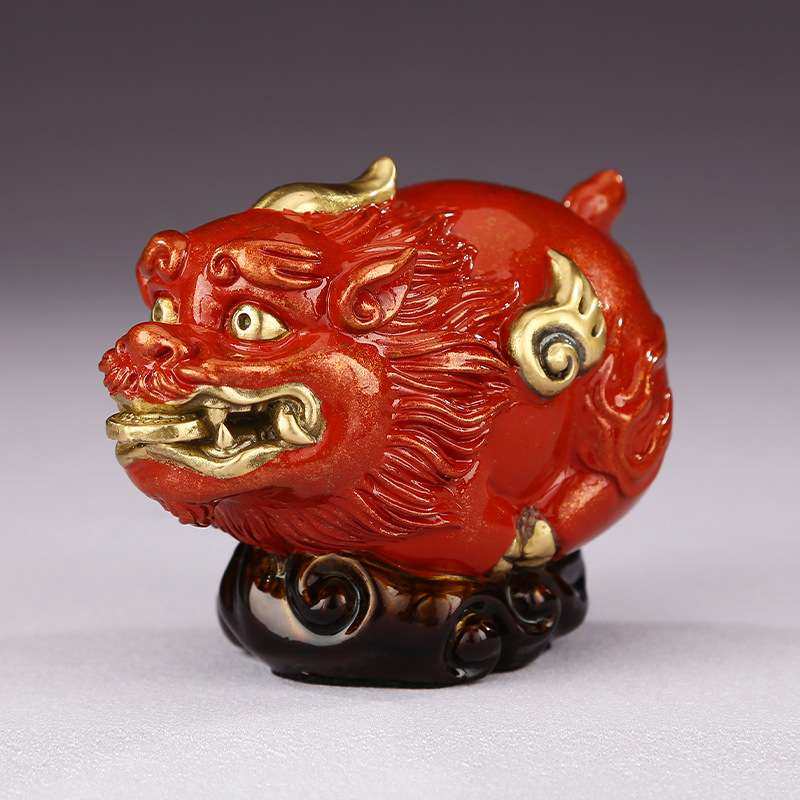 铜欣祥 彩铜吞财貔貅摆件办公室桌面迷你小貔貅家居瑞兽摆设