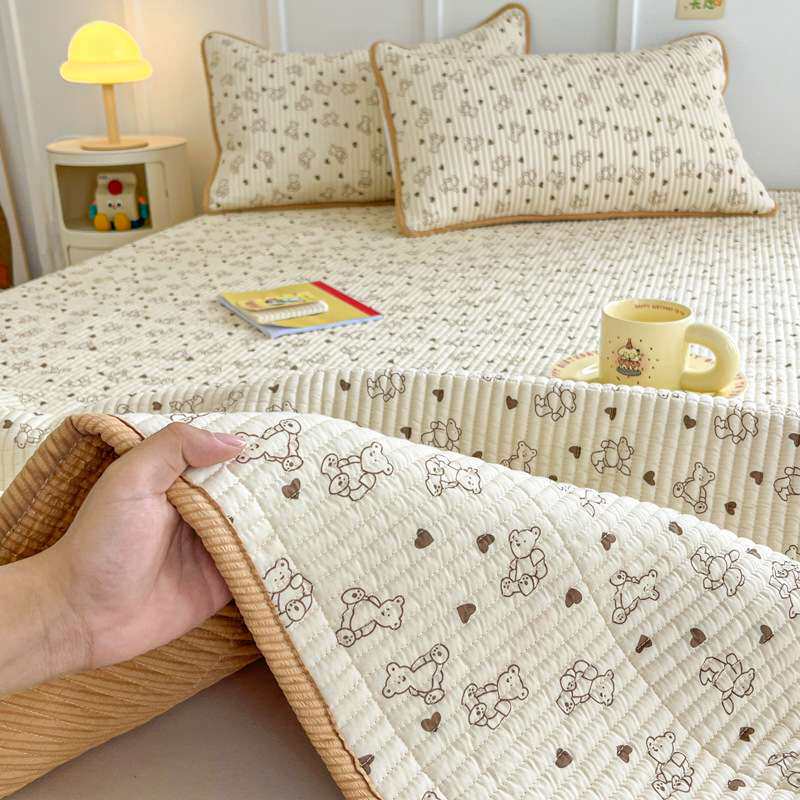 出口韩国外贸纯棉印花双面床盖学生宿舍单人床盖床单多规格床护垫
