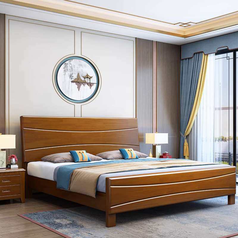 厂家直销实木床橡木床1.5米儿童床现代简约床民用卧室家具