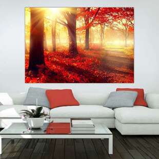 森林树木装饰画客厅现代简约沙发墙壁画竖款走廊挂画丛林系列