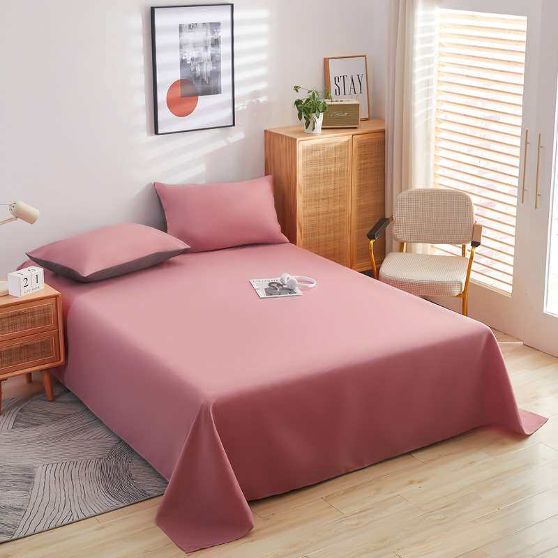 厂家供应床单学生宿舍单人床单1.5m被单芦荟棉0.9m枕套件印花床单