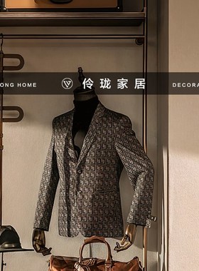 北欧轻者样板房男士衣帽间衣柜道具饰品摆件西装收纳盒展厅样板间