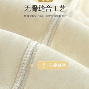 超萌婴儿服秋季外出加绒两三个月宝宝衣服春装薄绒连体衣冬天打底