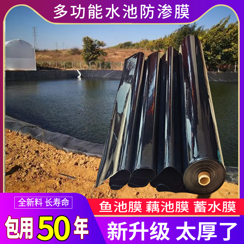 鱼塘防渗膜鱼池护坡防水布养殖加厚土工膜复合黑色塑料布防渗地膜