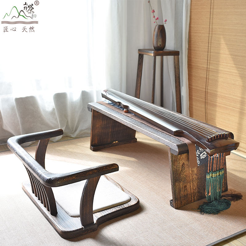 古琴桌凳可折叠便携桐木矮琴桌实木古琴桌禅意古琴台仿古桌椅几案