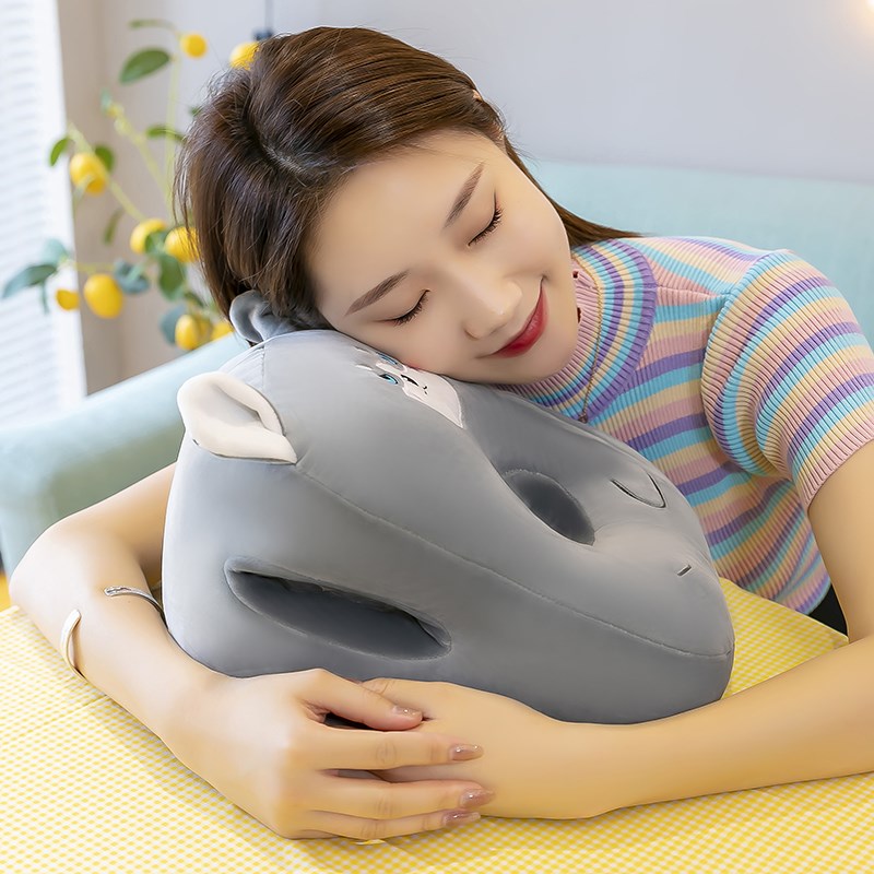 汉堡包抱枕被子两用多功能车载靠枕办公室午睡枕头折叠加厚二合一
