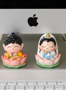 欢喜小神仙桌面小摆件办公室工位解压好运连连发财装饰品入职礼物