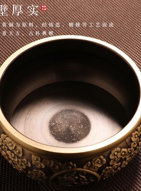 聚宝盆摆件纯铜家用客厅装饰招聚铜缸工艺品财存钱罐铜器礼品摆件