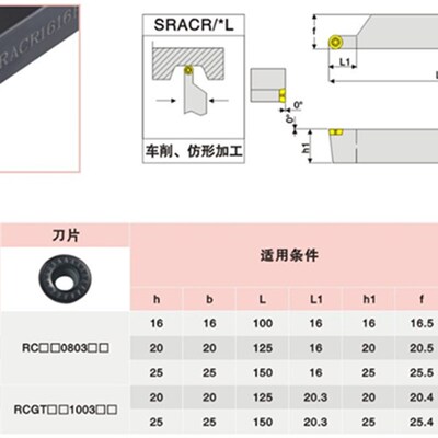 数控刀杆外圆车刀杆SRACR1616H08/SRACR2020K10/SRACR2020K12圆弧