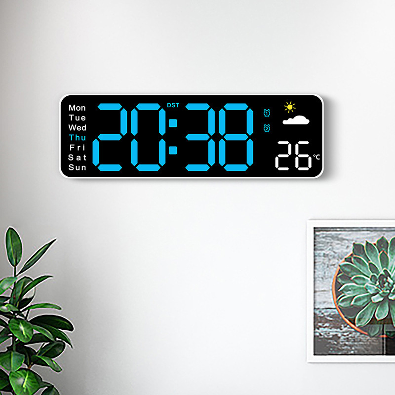 新款简约大屏功能显示正倒计时电子数字钟表挂墙时钟客厅挂钟家用