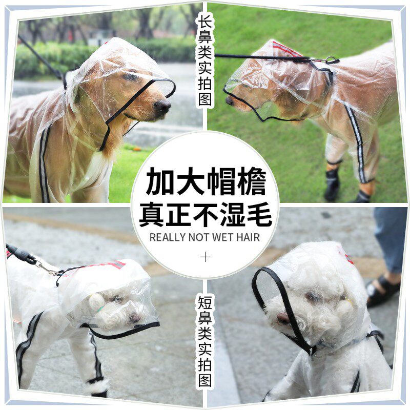 大狗狗雨衣金毛柴犬边牧哈士奇中型犬大型犬宠物雨天防水雨披衣服