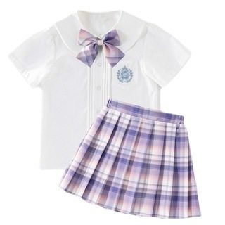 女童夏装百褶裙套装夏季小学生女孩连衣裙jk制服裙儿童学院风裙子