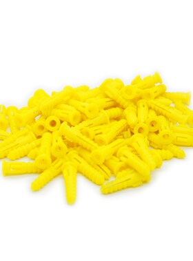 塑料膨胀管 6mm墙塞环保 自攻钉螺丝 胶塞胶粒  黄色6*30