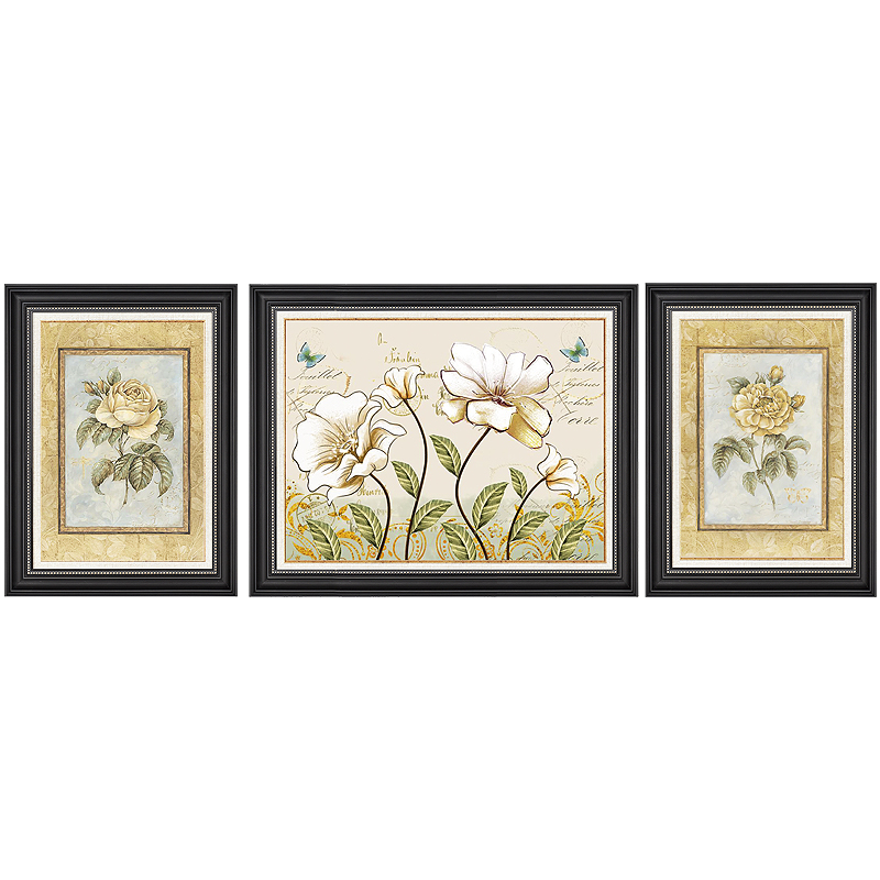 装饰画客厅背景墙挂画卧室田园花卉复古壁画欧式书房玄关墙画美式图片