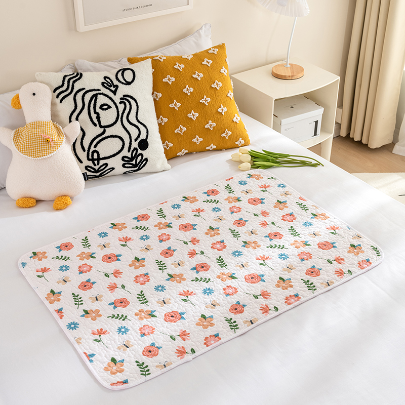 可爱卡通双面纯棉床垫生理期姨妈垫可水洗大尺寸夹棉防滑床单褥子