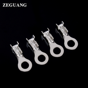 4.2圆形接线片冷压接线端子O型铜鼻子线耳环形接地片裸端头100只