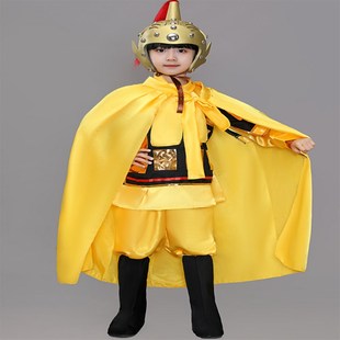 花木兰古代兵服装 汉服三国演义士兵演出服 岳飞将军盔甲儿童古装