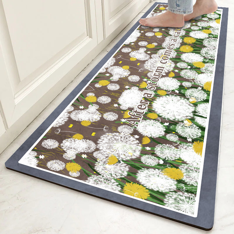 厨房地垫防滑防油吸水垫硅藻泥家用垫子进门门垫地毯可擦耐脏脚垫