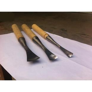w003套三钢凿 木底座挖槽工具 雕刻刀 圆弧凿子 木工钢凿