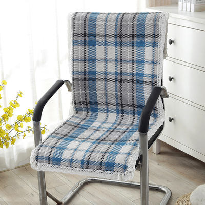 棉线四季连体椅子垫一体坐垫 薄餐H椅垫夏季防滑办公室靠背垫